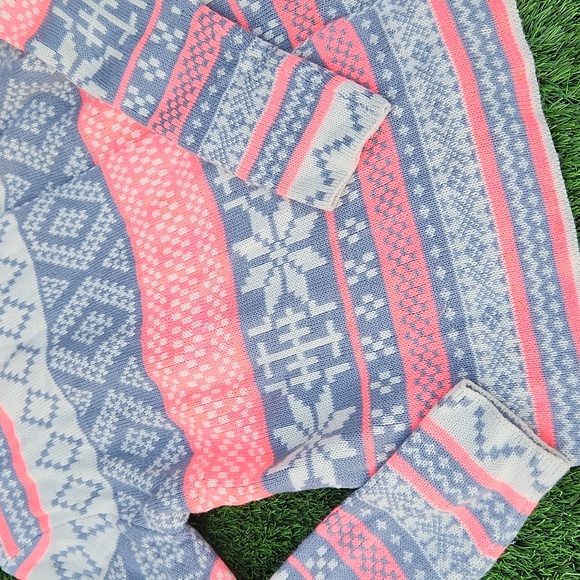 Kate Collection Christmas Geometric Open Front Cardigan Sweater - Picture 6 of 7